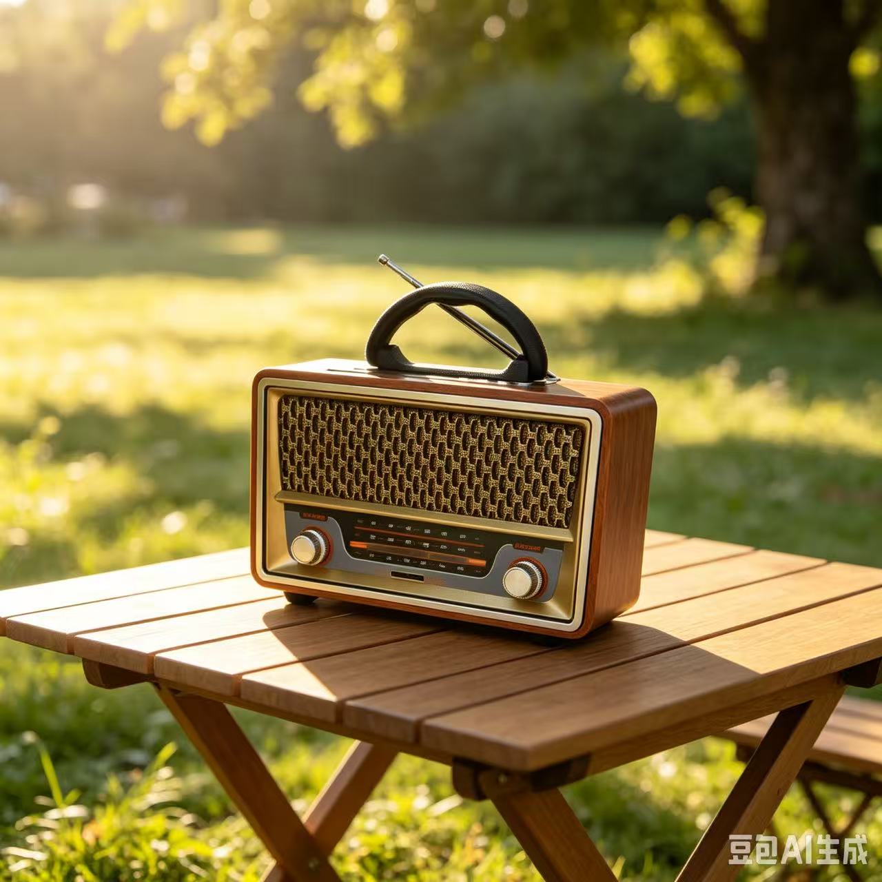 Apple Music Audio Quality - Rádio Portátil Retrô de Madeira de