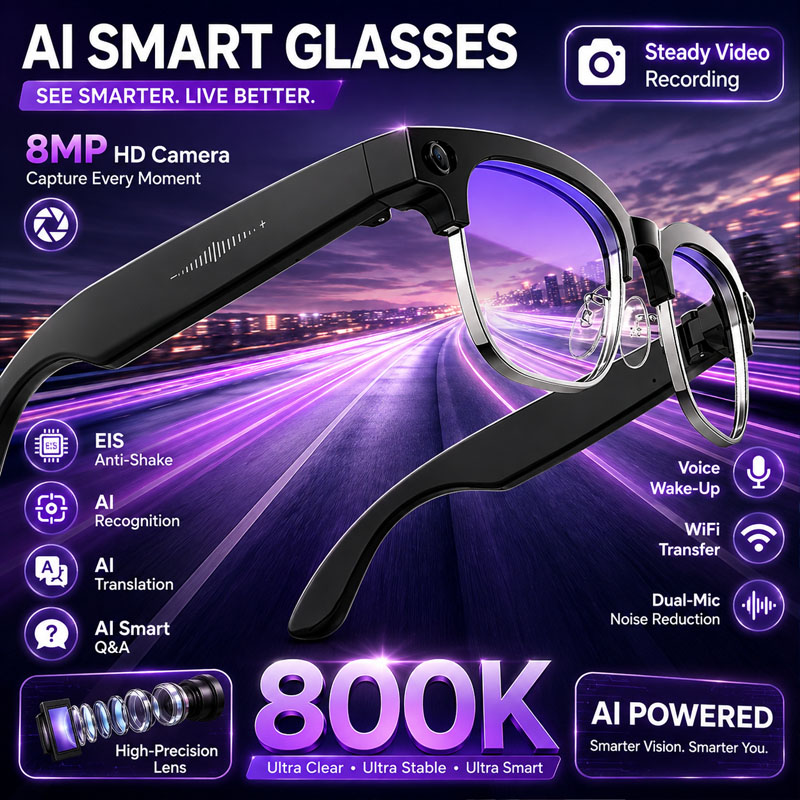 Audio Music Image - Óculos Inteligentes W630 com Câmera HD
