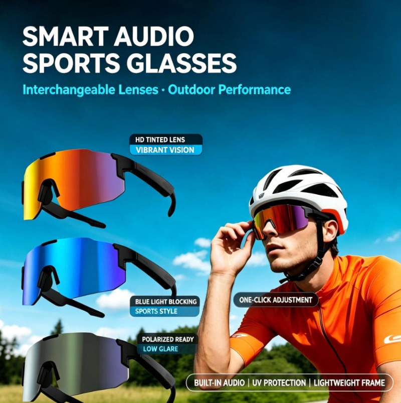 Mix Audio Music - Óculos de Sol Esportivos Inteligentes com