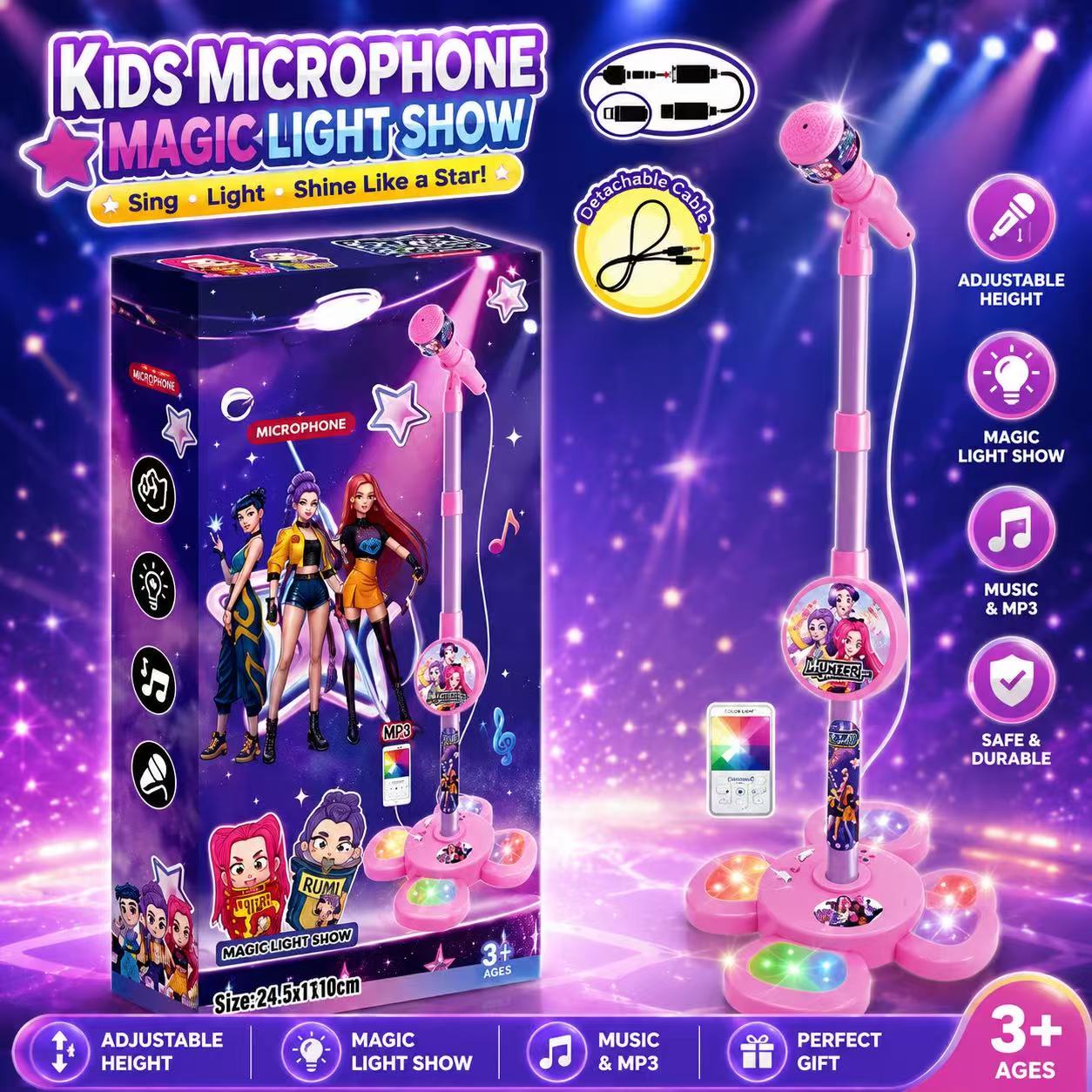 Audio Music Edit - Microfone de Karaokê com Suporte, Máquina