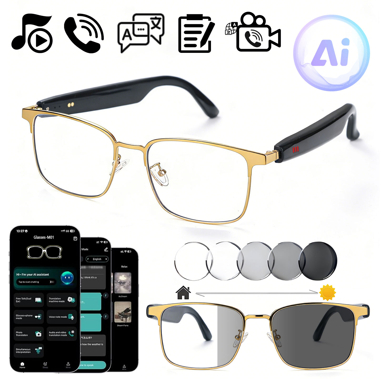 Óculos de Áudio Inteligentes,  - Audio Music Apps avaliação e preço
