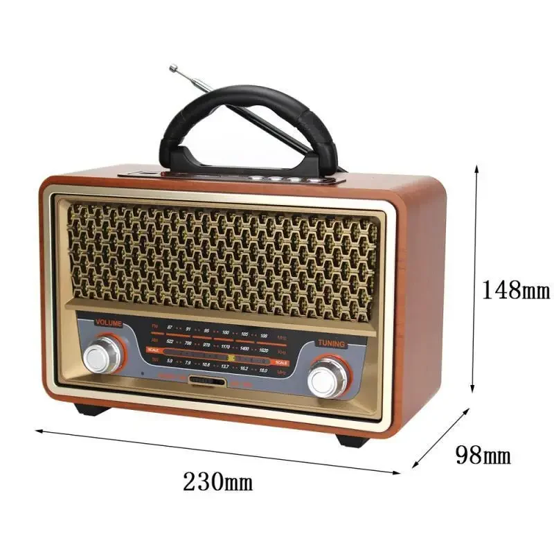 Rádio Portátil Retrô de Madeir - Apple Music Audio Quality avaliação e preço