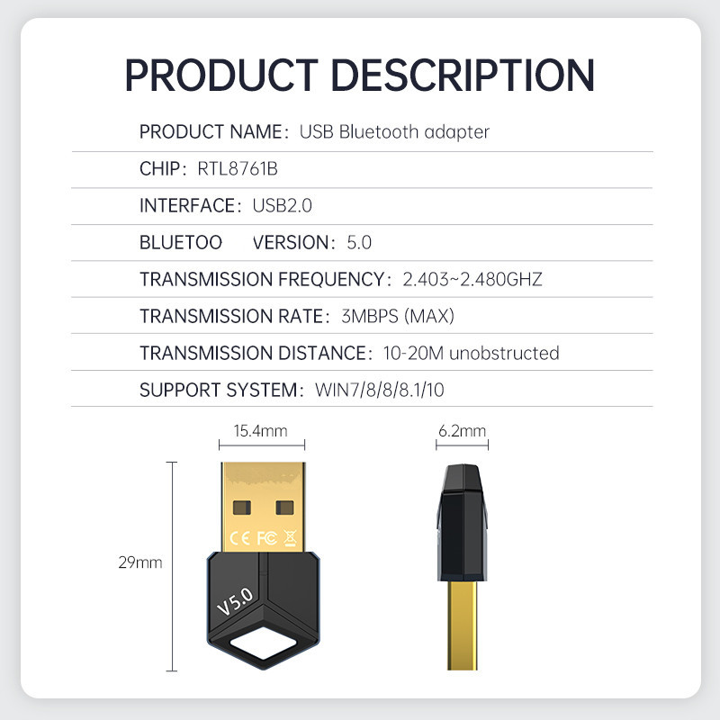 Adaptador usb bluetooth 5.0 re - Audio Music File avaliação e preço