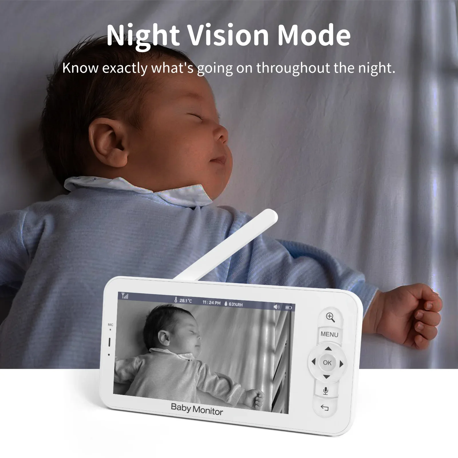Monitor do bebê hd 5 Polegada  - Audio Music Apps avaliação e preço